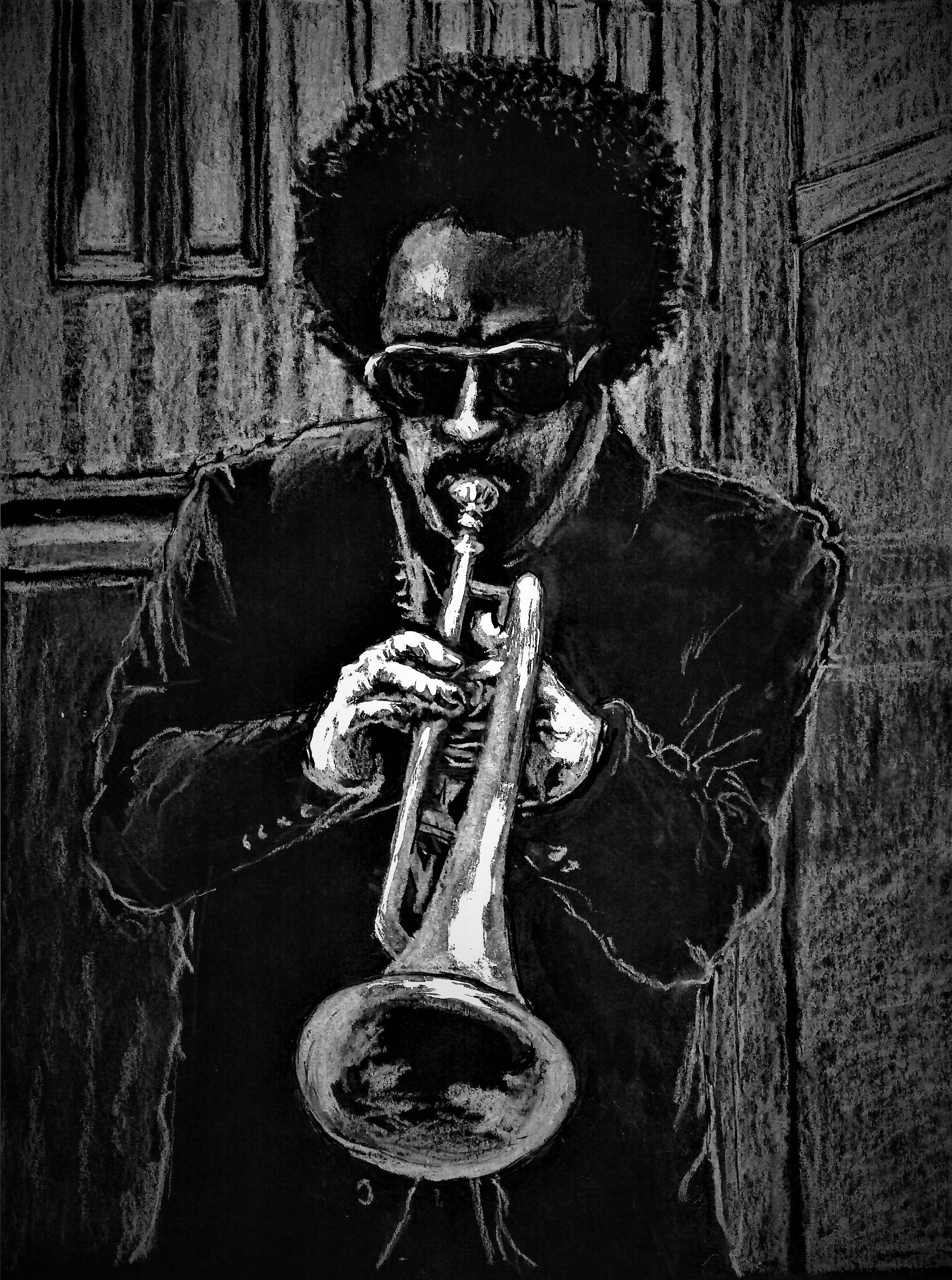 Musician - Jazz Trumpet Player With Afro, New Orleans Jazz Artist With