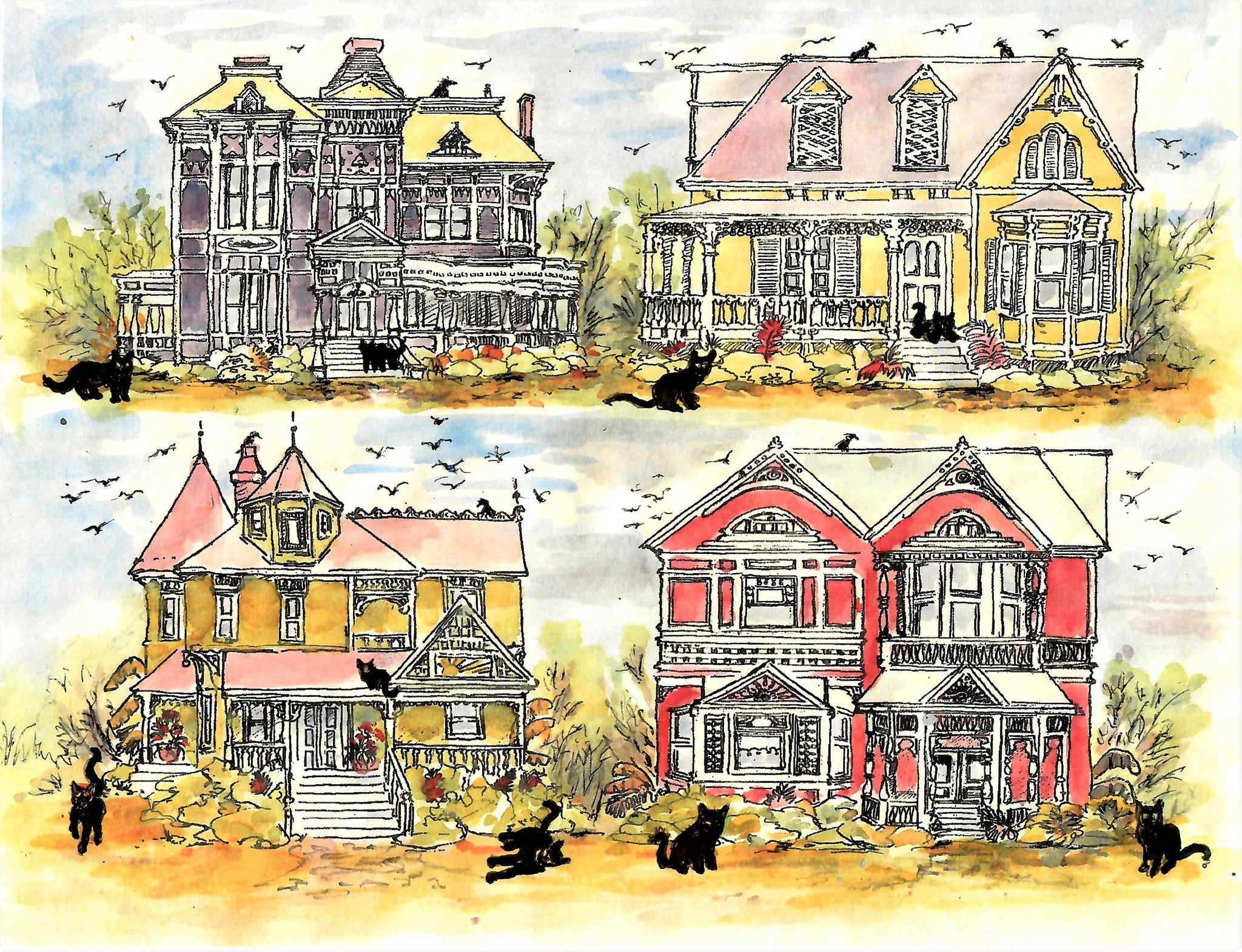Cat Who Live At Four Colorful New Orleans Victorian Style Mansions