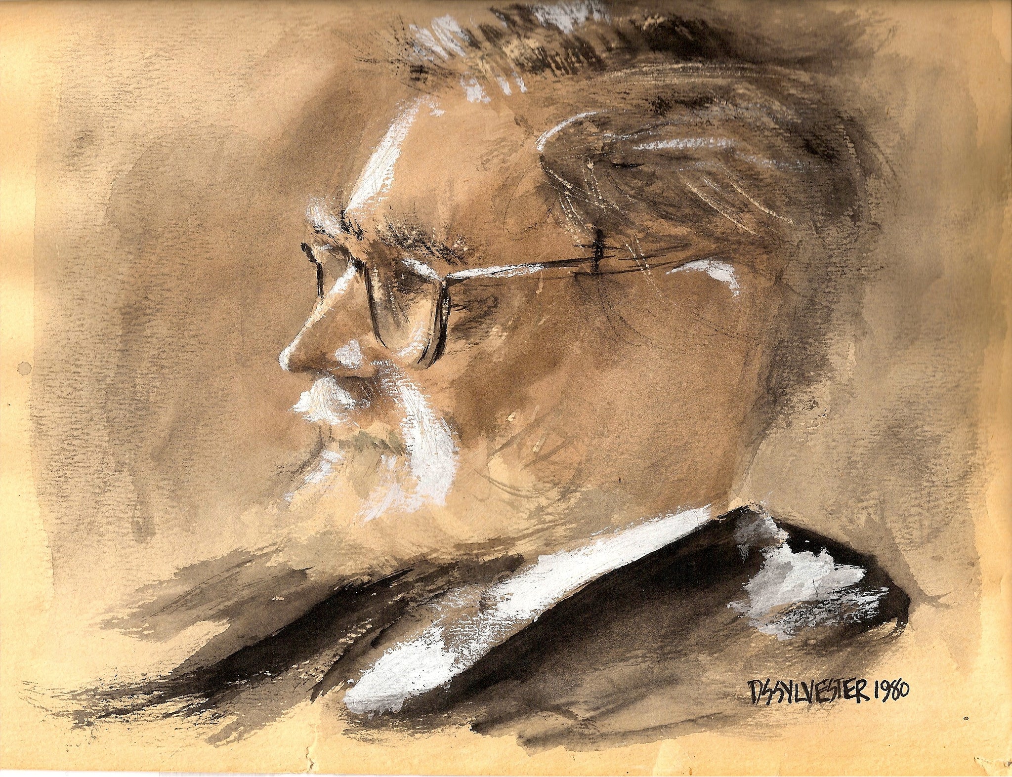 PEOPLE - OLD PROFESSOR IN SUIT AND WEARING GLASSES