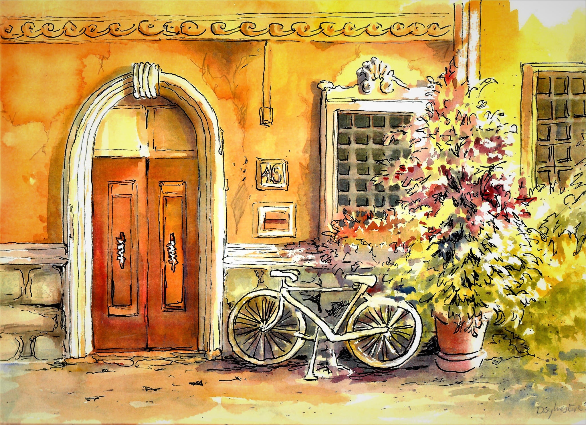 Cities - Italian Village And Parked Bike