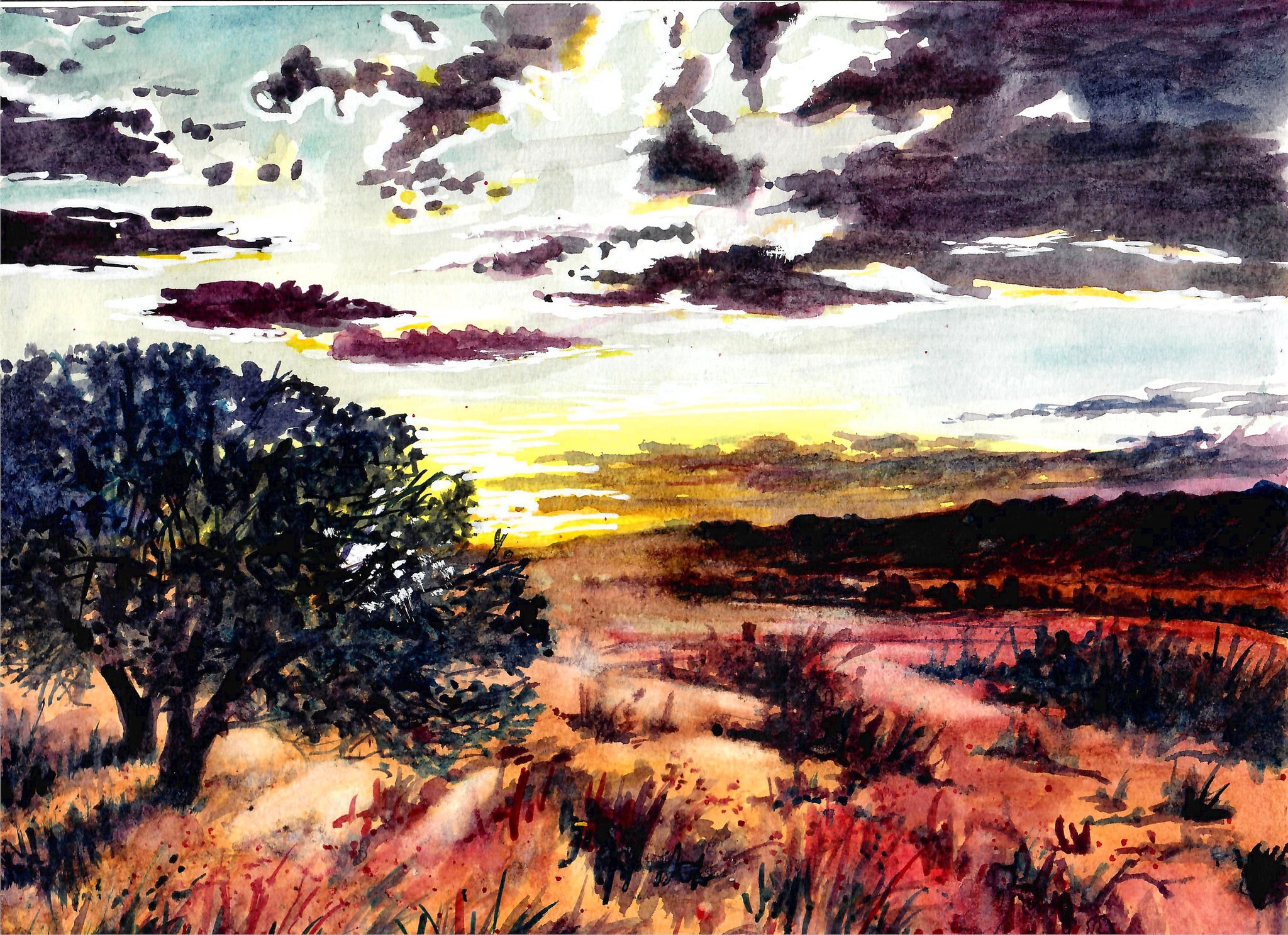 Nature - Sunset In The Desert, Mountains In The Desert, Landscape Art, Sunset Art