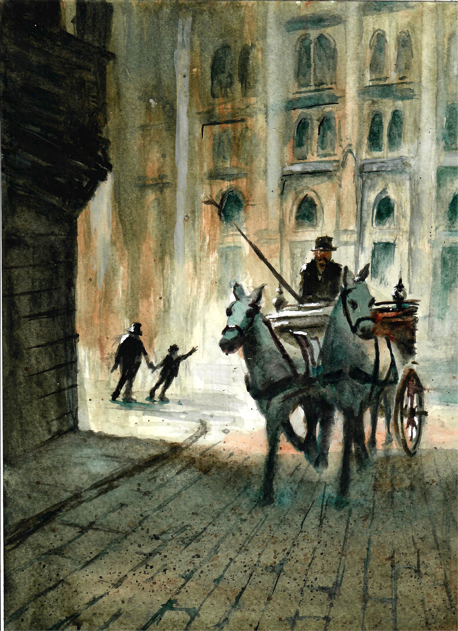 Cities - Horse And Buggy, Carriage Driver, Old City Wall Decor, Buggy Driver