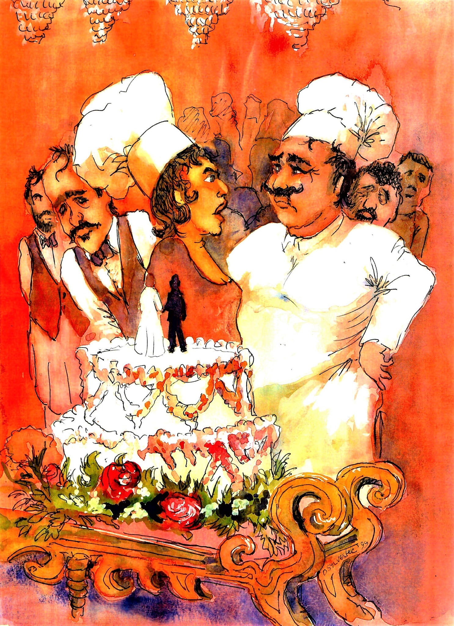 WAITERS - TWO CHEFS ARGUING OVER A WEDDING CAKE